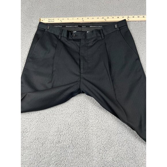 Porto Filo Extra Fine Dress Pants Polyester Men’s Size 34-36x27.5 Color Black - Picture 5 of 13